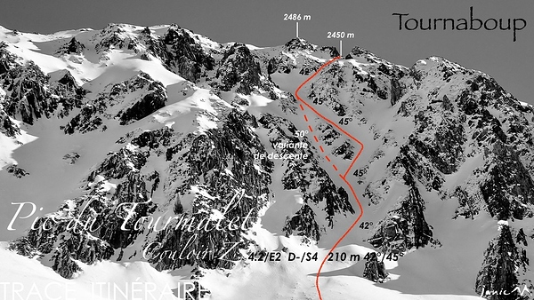 Pic du Tourmalet - Couloir Z Trace Itinéraire