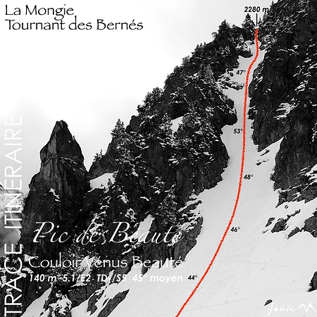 Pic de Beauté Couloir Vénus Beauté - Trace Itinéraire