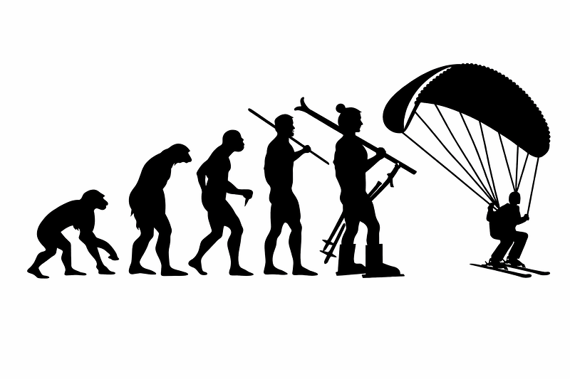 Human evolution from ape to skier