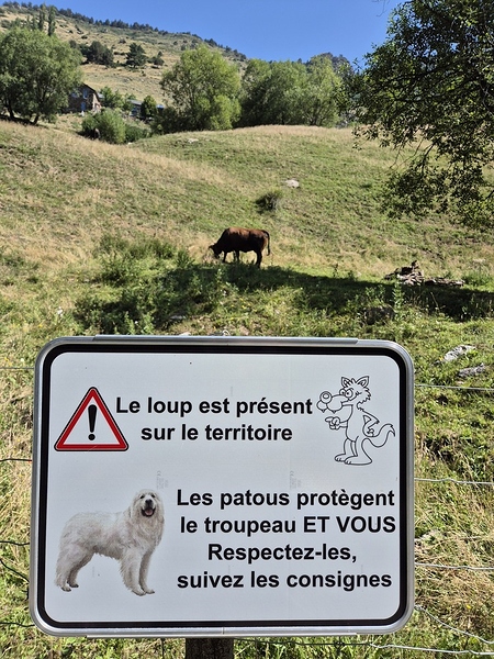 Patous panneau de protection dans la vallée de Llo
