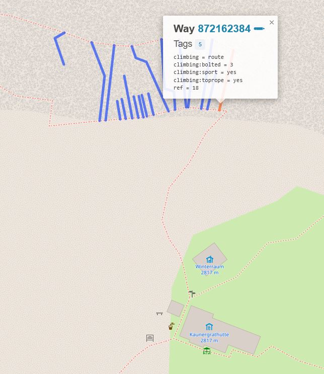 Kaunergrathütte climbing=route